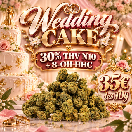 Fleur THV N10 + 8-OH-HHC Wedding Cake - Fleur THV N10 - THV puissant - Boutique THV N10 - Livraison THV N10 - Small Buds THV N10