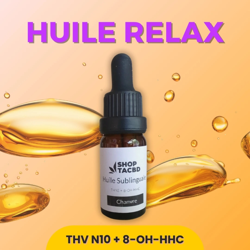 Huile THXE 8-OH-HHC - Huile THV N10 - Huile Détente - CBD Huile THXE 8-OH-HHC - Huile THV N10 - Huile Détente - CBD
